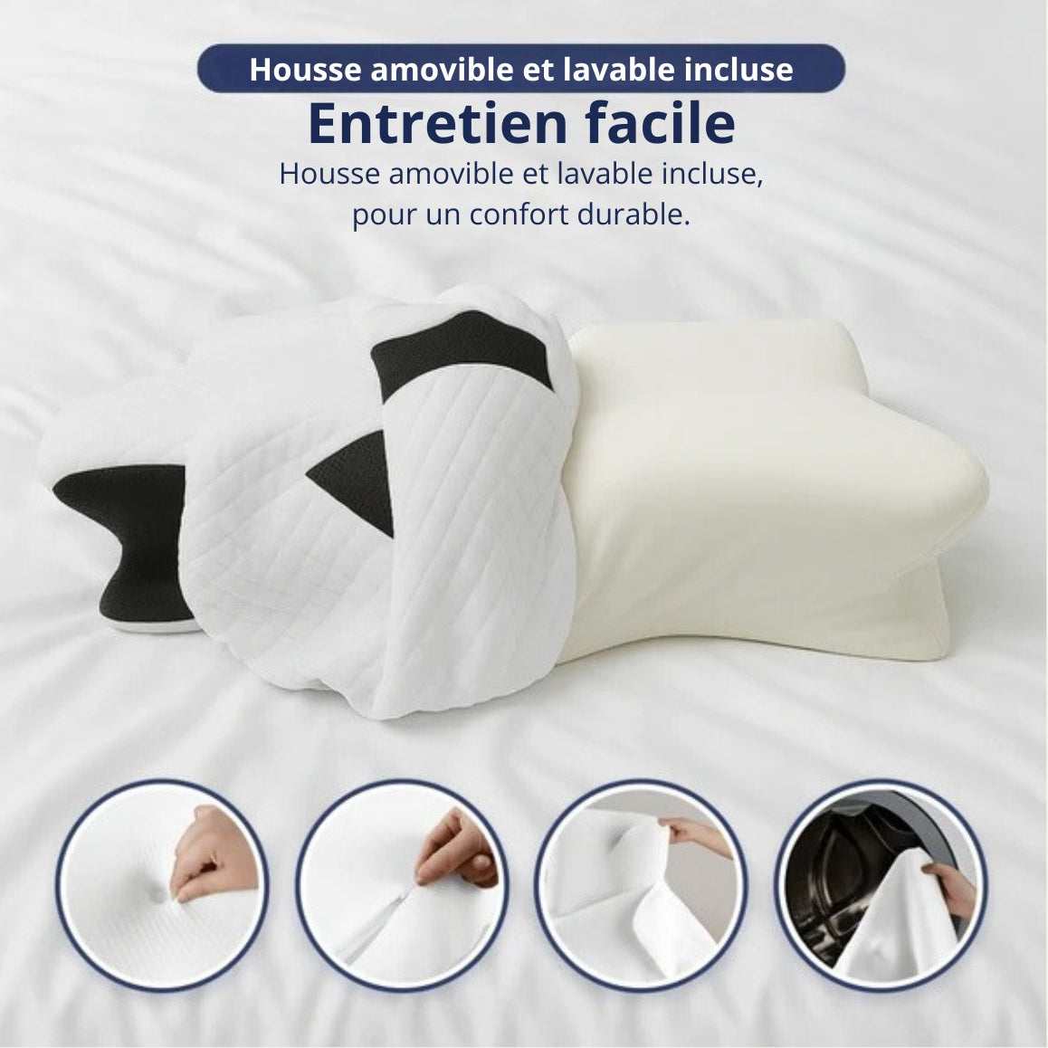 Oreiller ergonomique cervical SolaHome™ – Confort multiposition