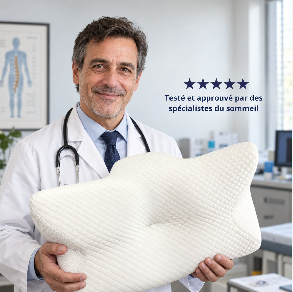 Oreiller ergonomique cervical SolaHome™ – Confort multiposition