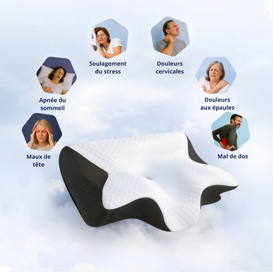 Oreiller ergonomique cervical SolaHome™ – Confort multiposition